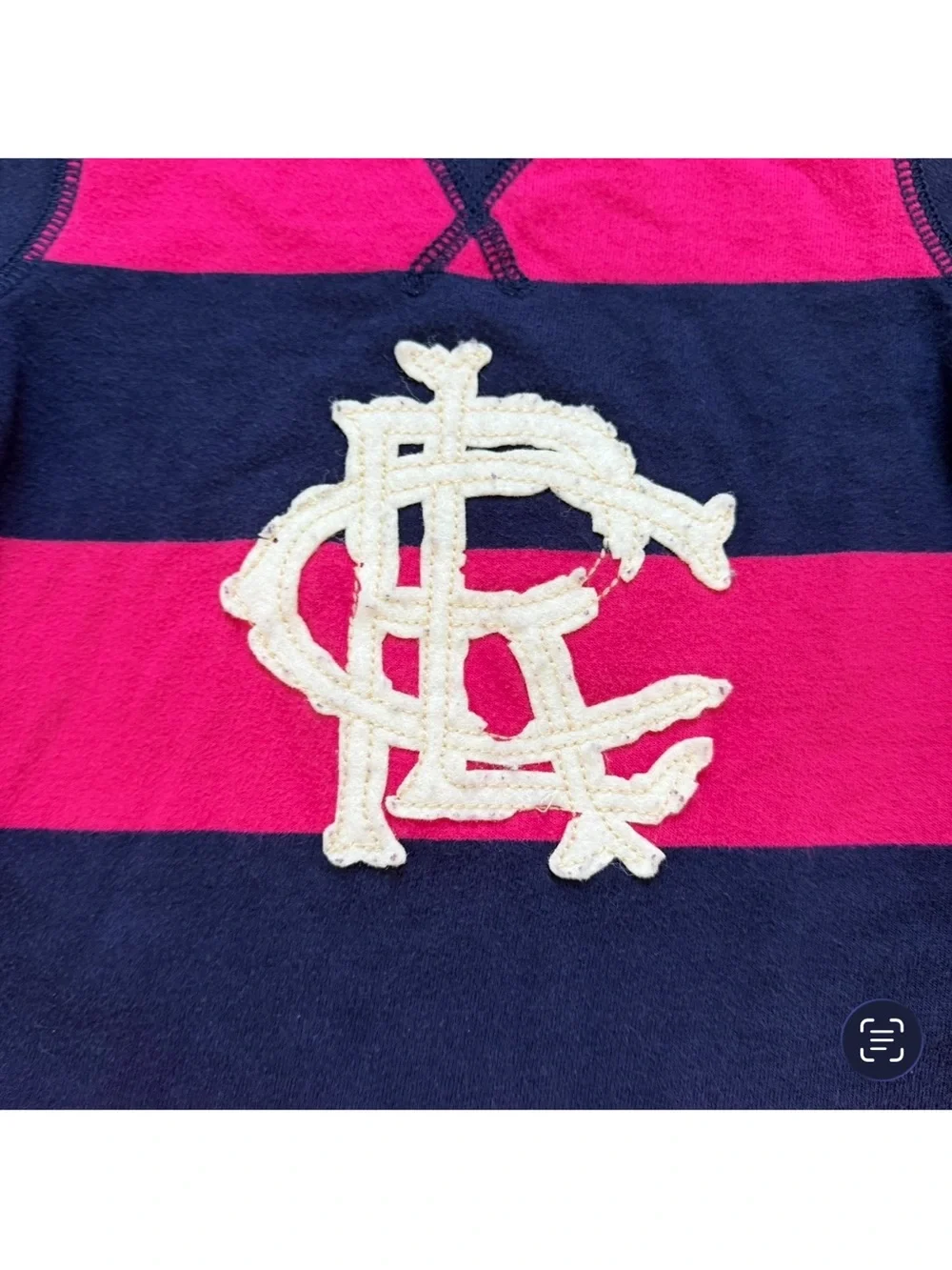 Ralph Lauren Striped Jersey Dress Toddler Size 2T Pink Navy Blue Logo Crest Girl